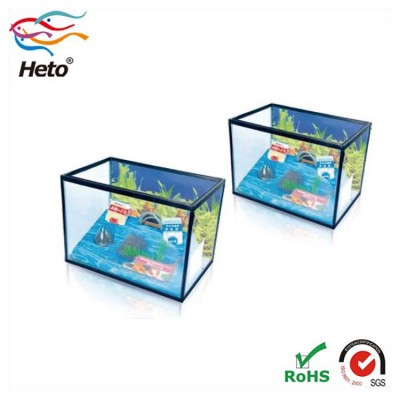 Popular Easy For Care Bar Counter Aquarium Fish Tank With Plastic Plant Decorations